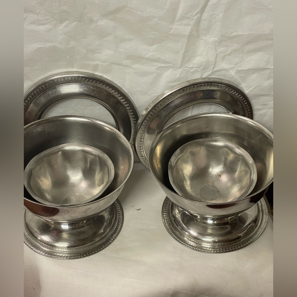 RARE VINTAGE LEGION’S 2 or 3pc Soldered Footed Bowl W/Top, & sauce/Dip, Bowl
